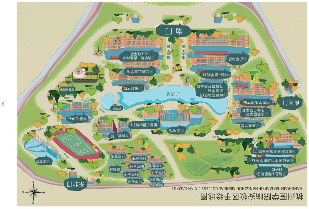 杭州医学院临安校区手绘地图